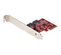 StarTech.com Carte PCI Express SATA 2 ports - Carte Contrôleur PCIe SATA - 6Gbps - ASM1166 SATA-Raid - Convertisseur PCI Express 2.0 vers SATA - Conne