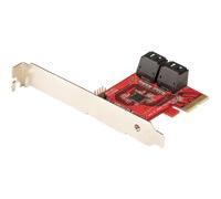 StarTech.com Carte PCI Express SATA 4 ports - Carte Contrôleur PCIe SATA - 6Gbps - ASM1166 Non-Raid - Convertisseur PCI Express 3.0 vers SATA - Connecteurs SATA Empilés - Carte d'Extension SATA