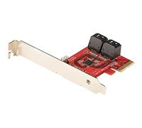StarTech.com Carte PCI Express SATA 4 ports - Carte Contrôleur PCIe SATA - 6Gbps - ASM1166 Non-Raid - Convertisseur PCI Express 3.0 vers SATA - Connecteurs SATA Empilés - Carte d'Extension SATA