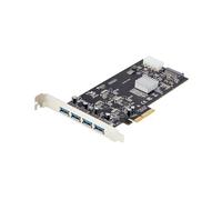 StarTech.com 4-Port USB-A PCIe Card, USB 3.2 5Gbps, 4x USB Controllers - Adaptateur USB - PCIe 2.0 x4 - USB 3.2 Gen 1 x 4 - noir - pour P/N: FCREADMICRO3V2, USB315AC1M, USB3S2SAT3CB