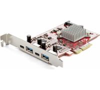 StarTech.com Carte PCIe USB-C 4 ports - Carte d'extension USB PCI Express 10 Gbit/s avec 2 contrôleurs - 2x ports USB-C & 2x ports USB-A (USB 3.2 Gen 2) - Carte d'interface - Full Profile