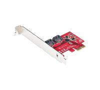 StarTech.com Carte PCIe vers 2x SATA III 6Gbps, Chipset ASMedia ASM1161, Ports SATA Empilés, PCIe 2.0 x1, Supporte Windows, macOS, Linux