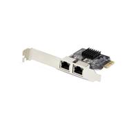 StarTech.com Carte Réseau PCIe Gigabit à 2 Ports, Carte NIC PCI Express 10/100/1000Mbps, Double Realtek RTL8111H, Fonctionne avec Windows et Linux, Conforme TAA