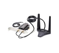 StarTech.COM Carte réseau Wi-FI 6E PCIe, Bluetooth 5.3, Base d'antenne magnétique, Triple Bande 802.11ax, AX5400 NIC, Windows/Linux