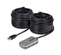 StarTech.com USB Extender Hub, 24m USB 2.0 Extension Cable with 4-Port USB Hub, Active/Bus Powered USB Repeater Cable, Optional 10W Power Supply Included - USB-A Hub w/ ESD Protection...