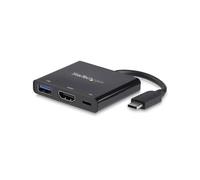 StarTech.com Adaptateur multiport USB-C vers HDMI avec Power Delivery et port USB-A - Compatible Thunderbolt - 4K 30 Hz - Adaptateur vidéo externe - USB-C - HDMI - noir