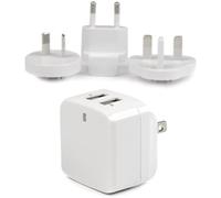 StarTech.com Chargeur mural USB à 2 ports - Haute puissance 17W / 3,4A - Chargeur de voyage international - Blanc (USB2PACWH)