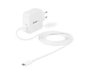 StarTech.com Chargeur USB-C 60W Power Delivery - Adaptateur Secteur Mural Universel - USB Type-C, 5-20V, 3A - Câble USB-C 2m Inclus - Certifié USB-IF/CE