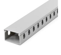 StarTech.com Chemin de Câbles PVC avec Couvercle - 38mm W x 25mm H - Longueur 2m - Slots Parallels 8mm, Goulotte Cache Câble Murale Câble Réseau PVC, max. 20 câbles, Homologué UL