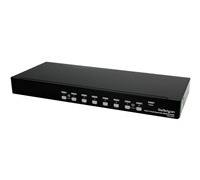 StarTech Commutateur KVM USB DVI 8 Ports, Rack 1U, 1920x1200 | Adaptateurs DVI vers HDMI compatibles, Souris/clavier sans fil, Sans pilote, Boutons