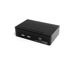 StarTech.com Commutateur KVM 2 Ports DVI USB Audio, Résolution 1920x1200, Hub USB 2.0, Ports Console USB A & Audio 3.5mm, Noir, SV231DVIUA