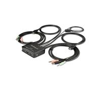 StarTech.com Commutateur KVM HDMI à 2 ports avec câbles incorporés - USB 4K 60Hz