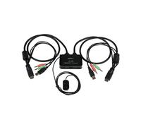 StarTech.com Commutateur KVM 2 Ports USB/HDMI SV211HDUA : 2x PC vers 1x écran HDMI (1920x1200), Audio 3.5mm, USB, Câbles intégrés 0.85m, Alimentation USB, Compatible Windows/macOS