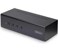 StarTech.com Commutateur KVM 4 ports DisplayPort à deux moniteurs, 4K 60Hz, 2x ports USB 5Gbps, 2x ports USB 2.0 HID, commutation par touches et boutons-poussoirs, conforme TAA