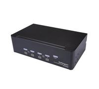 StarTech.com Switch KVM double affichage DisplayPort 4K 60 Hz à 4 ports avec hub USB 2.0 intégré - commutateur écran-clavier-souris/audio/USB - 4 ports - Montable sur rack