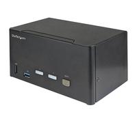 StarTech.com Commutateur KVM DisplayPort 2 Ports pour 3 Moniteurs - 4K 60Hz UHD HDR - KVM de Bureau DP 1.2 avec Hub USB 3.0 2 Ports (5Gbps) et 4 Ports USB 2.0 HID, audio - TAA (SV231TDPU34K) - Commuta