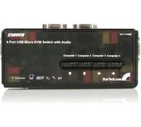 StarTech.com Commutateur KVM USB 4 ports avec câbles et audio - noir - 4 ordinateurs - 2048 x 1536 - 4 x USB - 1 x VGA