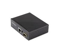 StarTech.com Convertisseur Fibre RJ45 PoE+ Industriel 60W - SFP vers RJ45 - Gigabit Fibre Optique Mono Mode/Multi Mode vers Cuivre - Mini Boîtier IP-30 Durable / -40 à +75°C