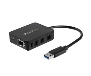 StarTech.com Convertisseur USB 3.0 vers Fibre Optique - Adaptateur compacte USB vers Open SFP - USB vers Adaptateur Réseau Gigabit - Adaptateur USB 3.0 Fibre Optique Multi Mode (MMF)/Single Mode (SMF)