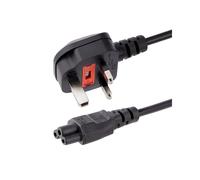 StarTech.com Cordon Alimentation GB BS1363 vers C5 2m - 2.5A 250V 18AWG - Connecteur Type G Mâle vers Coupleur C5 Femelle - PVC Noir - RoHS