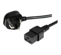 Cordon d'alimentation BS1363 vers IEC 320 C19 de 2m pour ordinateur - Câble secteur UK vers C19 - Mâle / Femelle - Câble d'alimentation - IEC 60320