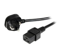 Cordon d'alimentation BS1363 vers IEC 320 C19 de 2m pour ordinateur - Câble secteur UK vers C19 - Mâle / Femelle - Câble d'alimentation - IEC 60320