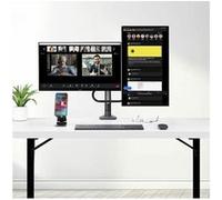 StarTech.com Desk Mount Dual Monitor Arm w/ Crossbar, Up To 27" Displays - Kit de montage - articulant, ressort mécanique - pour 2 écrans LCD - plastique, acier - noir - Taille d'écran : 17"-27" - mon
