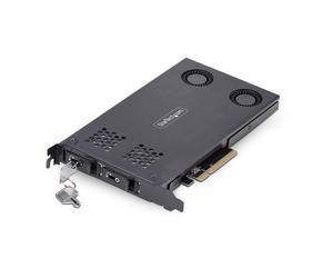 StarTech.com Double Baie M.2 NVMe SSD vers PCIe x8 avec Plateau Amovible, Bifurcation PCIe requise, Installation sans Outils, PCIe Backplane avec Deux Baies de Disques Hot-Swap