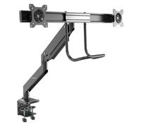 StarTech Bras double pour écrans ARMSLMBARDUO – Réglage de hauteur synchronisé, VESA 43–81 cm, Noir