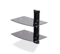 Double Étagère AV Murale Flottante - Support à Hauteur Ajustable pour Sous Télévision - Support Mural pour TV