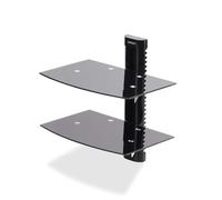 Double Étagère AV Murale Flottante - Support à Hauteur Ajustable pour Sous Télévision - Support Mural pour TV