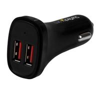 StarTech.com Dual USB Car Charger 24W 4.8A Universal Black for Smartphone
