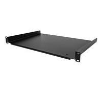 StarTech.com Étagère Rack 19 pouces 1U - Plateau Rackable Universel - Étagère Cantilever Baie de Brassage 19" - Rangement Rack - Max 25kg - Profondeur 30cm (12") - Noir (SHELF-1U-12-FIXED-S)