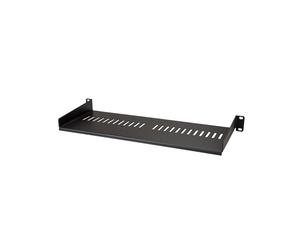 StarTech.com Étagère Rack 1U Ventilée Acier 175mm Profondeur - Charge 20kg, EIA/ECA-310-E, 440x175x44mm, Noir, Visserie incluse - CABSHELF1U7V