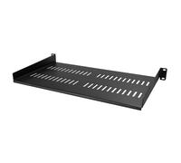 StarTech.com Étagère Rack Serveur 1U - Plateau Cantilever Universel Ventilé pour Armoire d'Équipement Réseau 19 - Acier Résistant - Poids Max 20kg - Étagère de 25cm de Profondeur, Noir