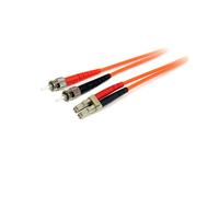 StarTech.com FIBLCST3 : Câble Fibre Optique Duplex Multimode OM1 3m LC vers ST 62.5/125µm LSZH - Transfert 10Gbps - Orange