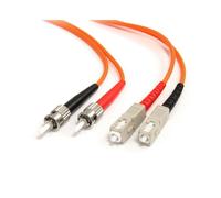 StarTech.com FIBSTSC2 : Câble Fibre Optique Duplex Multimode OM1 62.5/125µm, 2m, ST vers SC, Mâle/Mâle, LSZH, Orange, 10 Gbit/s