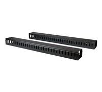 StarTech.com Panneau de gestion de câbles 0U de 1,8 m pour rack - Guide-câbles avec conduit encoché - Organisateur pour câbles (CMVER40UF) - Guide pour câbles - 1.83 m - noir - 40U - pour P/N: RK2537B