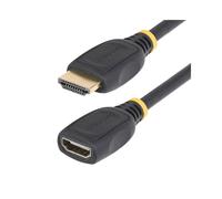 StarTech.com HD2MF18INL - Câble d'extension HDMI 2.0 0.5m, Mâle/Femelle, 4K 60Hz, 18Gbps, HDR10, HDCP 2.2, Contacts Or, AWG30