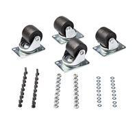 StarTech.com Heavy Duty Casters for Server Racks/Cabinets, Set of 4 Universal M6 2-inch Swivel Caster Kit, 45x75mm Pattern, Replacement Caster Wheels for 4 Post Racks, Steel/Plastic - 4-Pack Rolling C