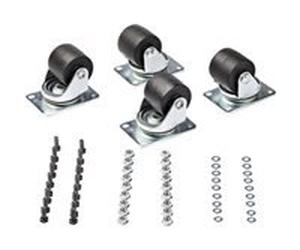 StarTech.com Heavy Duty Casters for Server Racks/Cabinets, Set of 4 Universal M6 2-inch Swivel Caster Kit, 45x75mm Pattern, Replacement Caster Wheels for 4 Post Racks, Steel/Plastic - 4-Pack Rolling C