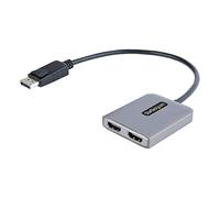 StarTech.com DP to Dual HDMI MST HUB, Dual HDMI 4K 60Hz, DisplayPort Multi Monitor Adapter with 1ft (30cm) Cable, DP 1.4 Multi Stream Transport Hub, DSC HBR3, DP to 2x HDMI Ports - DP to HDMI Splitter (MST14DP122HD) - adaptateur vidéo - DisplayPort / HD
