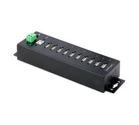 STARTECH.COM Hub industriel 10 ports USB 2.0 Distributeur/barre USB actif DIN/mur/table USB multiconnecteur montable USB Spli (USB210AIND-USB-A-HUB)