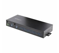 StarTech.com 16-Port Industrial USB 5Gbps Hub with Power Adapter, Metal Enclosure, Mountable, ESD Protection, Terminal Block Power, USB Charging, Dual-Host Switch - TAA - concentrateur (hub) - 16 port