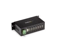 StarTech.com Hub Industriel USB 2.0 7 Ports Métal, Montage Rail DIN, 480Mbps, Alimentation 7-24V, Protection ESD, Température 0-55°C - ST7200USBM