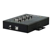 StarTech.com Hub Série 4 Ports USB vers RS232/RS485/RS422 - Convertisseur Industriel USB 2.0 vers DB9 - IP30 - Hub Série Métallique Montable sur Rail DIN - Protection ESD 15kV