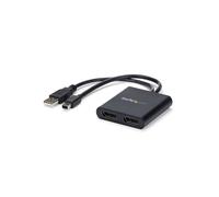 StarTech.com Hub MST Mini DisplayPort vers 2x DisplayPort 4K Ultra HD 3840x2160 60Hz compatible Windows avec câble 0.19m - Référence MSTMDP122DP