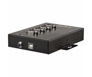 StarTech.com Hub Série 4 Ports USB vers RS232/RS485/RS422 - Convertisseur Industriel USB 2.0 vers DB9 - IP30 - Hub Série Métallique Montable sur Rail DIN - Protection ESD 15kV