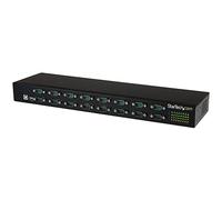 StarTech.com Hub série RS232 à 16 ports - Adaptateur USB vers 16x DB9 RS232 à montage en rack avec installation en série - Adaptateur série - USB 2.0 - RS-232 x 16 - noir
