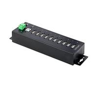 StarTech.com 10-Port Industrial USB 2.0 Hub, Rugged USB Hub w/15kV Air/8kV Contact ESD Level 4 Protection, DIN/Wall/Desk Mountable USB-A Hub, Multiport USB Hub with Locking Ports - Metal Construction (USB210AIND-USB-A-HUB) - concentrateur (hub) - industri